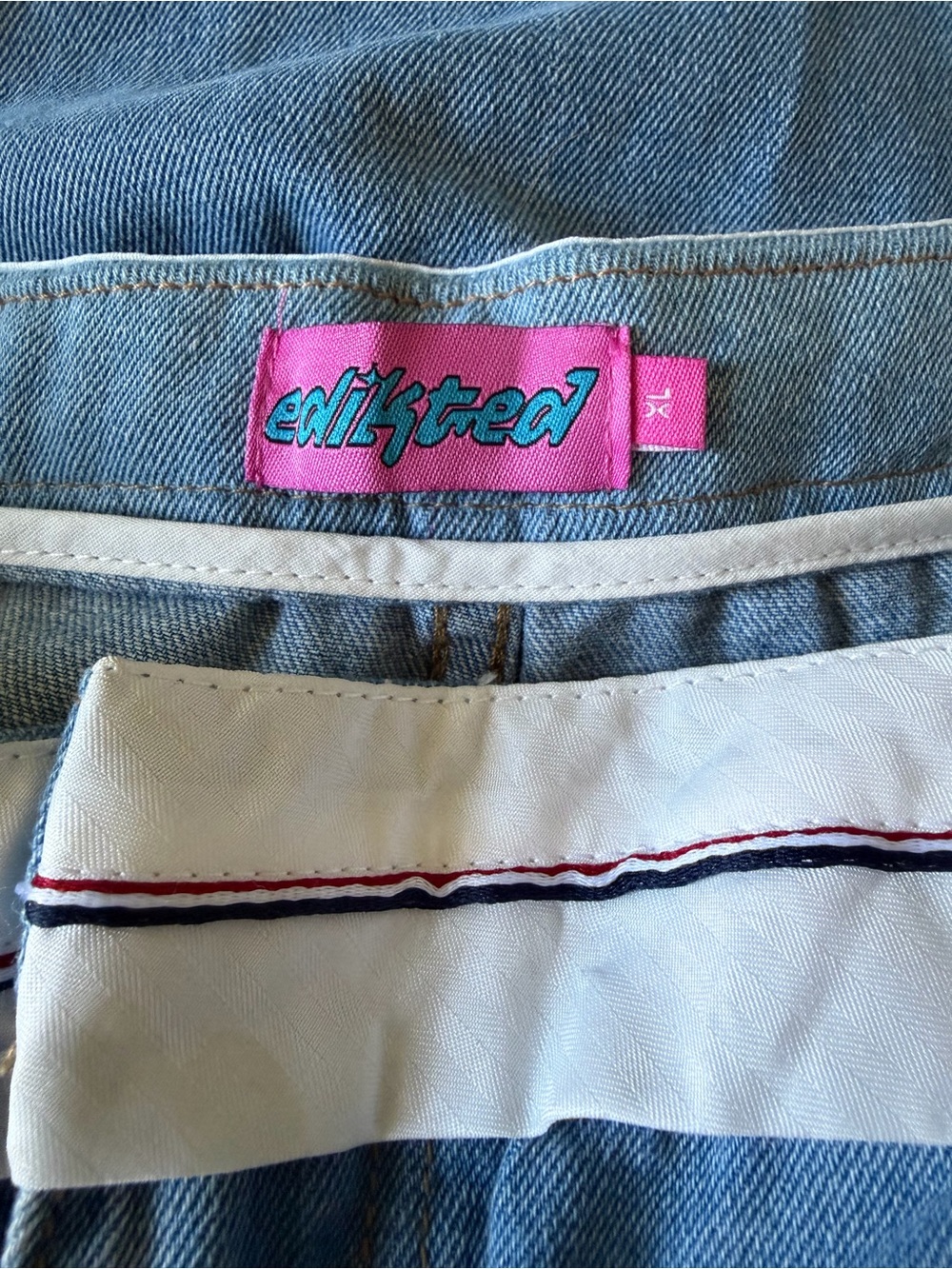 Edikted Y2K Low Waist Wide Leg Jeans sz XL - Picture 7 of 8